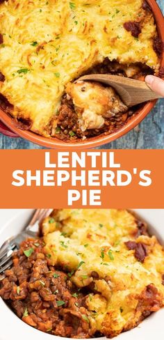 lentil shepherd's pie is an easy and delicious casserole recipe that can be made in the slow cooker