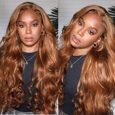 Queen Hair Inc 10A 180% Density Auburn Brown Loose Wave Big Voluminous Curl 13x4 Lace Front Wigs Ginger Highlights, Big Voluminous Curls, Hair Color Auburn Brown, Auburn Brown, Hair Color Auburn, Voluminous Curls, Queen Hair, Human Virgin Hair