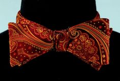 Paisley Mens Self Loop Bow Tie Wedding Prom Red Gold Adjustable Bowtie New… Tie Trend, Red Gold, Trend Setter, Paisley