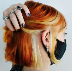 Color Blocking Hair, Cooper Hair, Color Block Hair, Copper Hair Color, Copper Hair, Short Haircut, Modern Salon, Hair Envy, Ginger Hair