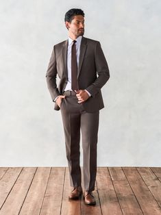 Brown Suit | The Black Tux Brown Groomsmen Suits, Brown Suit Vest, Brown Tux, Men Wedding Attire Guest, Brown Groomsmen, Groom Suit Grey, Suit Prom, Film Characters, Dark Gray Suit