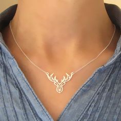 deer head necklace on belcher chain material: 925/1000e silver pattern dimensions: 2.1 x 2.9 cm chain width: 1.3 mm length: 43cm weight: 1.90 g punched item dispatch within 24 hours Stag Necklace, Deer Head Necklace, Origami Animal, Deer Makeup, Day Makeup Looks, Head Necklace, Belcher Chain, Origami Animals, Head Chain