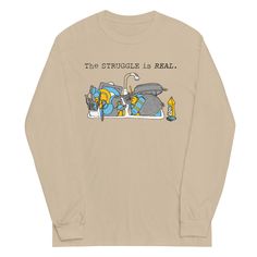 Not quite warm enough for a tee? This 100% cotton (heather colors contain polyester) long sleeved tee has you covered. The Struggle Is Real, Struggle Is Real, Funny T, Long Sleeve Tee, Cool T Shirts, Funny Tshirts, Best Sellers, Long Sleeve Tees, Relaxed Fit