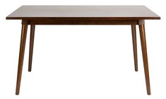 a wooden table with two legs and a square top on an isolated white background,