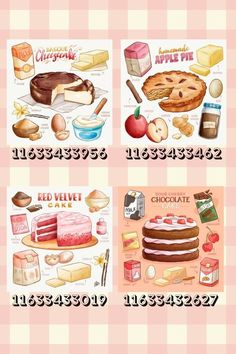 three different types of food are shown on the same page, and each has an image of