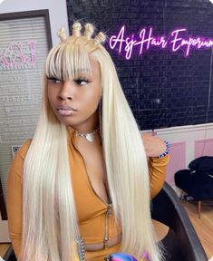 Blondes Hairstyles, 613 Frontal Wig, Wig Customization, Hair Palette, 613 Lace Front Wig, Blonde Wig With Bangs, Lace Wigs Styles, Fire Hair, Frontal Wig Hairstyles