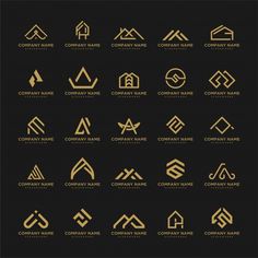 the logos for company name and business names are shown in gold foil on black paper