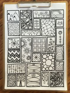 a clipboard with many different designs on it