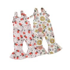 Looking for a cute and chic jumpsuit for your baby girl? Look no further than the STRAWBERRY FIELDS Jumpsuit! With options of beautiful floral or fruit prints, your little one will look stylish and adorable. Perfect for summer and any occasion. Summer Cotton Onesie With Floral Print, Spring Playful Printed Bubble Romper, Cute Floral Print Onesie For Summer, Playful Floral Print Bubble Romper For Spring, Spring Playful Floral Print Bubble Romper, Playful Cotton Onesie With Floral Print, Playful Printed Sleeveless Jumpsuits And Rompers, Fitted Floral Print Onesie For Summer, Cute Bubble Romper Overall For Spring