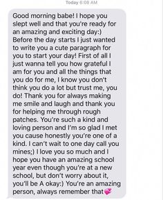 the text message was posted to someone about their love for him and his girlfriend, who is