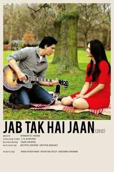 an advertisement for jab tak hai jaan 2012, with a man playing the guitar