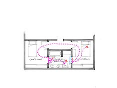 the floor plan for an apartment with electrical wiring