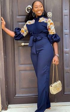 chic combinaison africaine femme - Recherche Google Jumpsuit Styles For Ladies, Jumpsuit Styles, Corporate Dress, Best African Dresses, African Dresses Modern