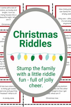 christmas riddles for kids to help them learn how to use the word's