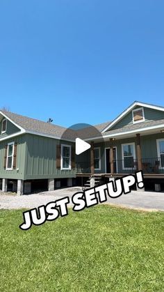 a house with the words just setup up in front of it and an image of two houses