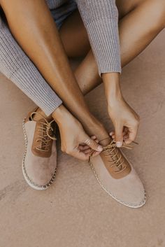 Our On The Grass Lace Ups are the cute and casual shoe you have been searching for! They aren't sneakers but they aren't too dressy either - the perfect balance in our opinion. Easily dressed up or down, the only question now is what color? We think both!! Available in White and Light Taupe