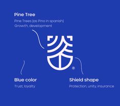 three different types of blue and white logos with the words pine tree, pine tress,