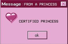 a screen shot of the message from a princess to someone who is in love with her