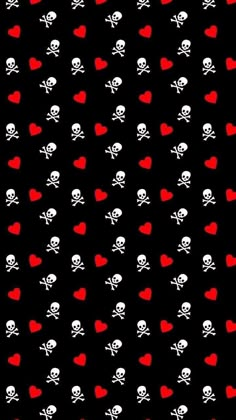 skulls and hearts on a black background for valentine's day wallpaper or backdrop