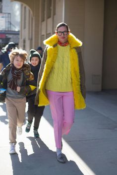 Jenna Lyons Jenna Lions, Look Rose, Giovanna Battaglia, New York Fashion Week Street Style, Anna Dello Russo, Nyfw Street Style