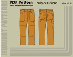 the pattern for pants is shown in yellow