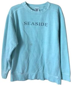 Teal Sweater, Second Hand, Size Medium, Crew Neck, Sweatshirts, Long Sleeve, Design