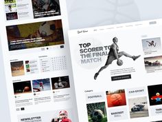 an image of a sports website design