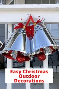 Christmas decorations are the perfect way to share the holiday spirit with people around you. From twinkling lights to creative displays, these 50 outdoor christmas decor ideas will help you transform your home into a merry and bright haven. Let’s et started! #ChristmasDecor #HolidayHome #FestiveVibes #DeckTheHalls #christmasdecoration #merryhome #merrychristmas #WinterWonderland #ChristmasVibes Dolkar Store Outdoor Christmas, Christmas Pallett Ideas, Diy Christmas Wreaths With Bells, Cheap Christmas Yard Decorations, Decorate Fence For Christmas, Diy Christmas Bells Outdoor, Large Outdoor Christmas Decorations Diy Winter Wonderland, Christmas Bells Craft Decorating Ideas, Outdoor Window Christmas Decorations