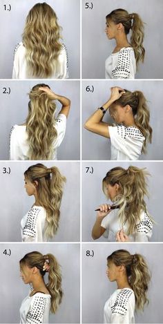 Fake your ponytail! Ponytail Tutorial, Hair Dos, Ponytail Hairstyles, Hair Videos, Diy Hairstyles, Pretty Hairstyles, Easy Step, Hair Hacks, Hair Looks