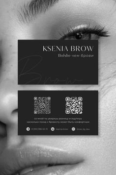 the business card is designed to look like a woman's face with her eyes closed