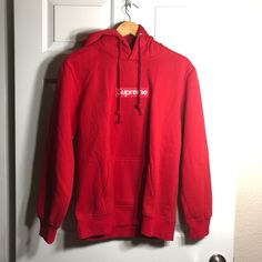 Supreme Hoodie Size Large Never Worn, Received As A Gift Feel Free To Ask Any Questions Regarding Item Shown Red Crew Neck Outerwear For Streetwear, Red Winter Sweatshirt, Red Sweatshirt With Adjustable Hood For Streetwear, Red Winter Sweatshirt With Drawstring Hood, Red Drawstring Hood Sweatshirt For Winter, Red Urban Hoodie For Fall, Urban Red Hoodie For Fall, Urban Style Red Hoodie For Fall, Casual Red Hooded Jacket For Streetwear