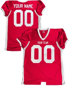 Crafted for a perfect fit, this football jersey is ideal for pairing with full padding without feeling too tight around the waist. With added flexibility and extended length for a tucked-in look, it's a top choice for both intense gameplay and supporting local sports teams or players. Made of polyester stretch mesh with side inserts.Customized with your Team Name, Player Name and Number1. Front Name: 2. Back Name: 3. Front & Back Number: If you would like a color or type style other than the def Sporty Football Season Training Jersey, Sporty Football Season Sports Jersey, Sporty Jersey For Football Season, Fitted Crew Neck Jersey For Football Season, Fitted Short Sleeve Training Jersey, Team-colored Sporty Jersey For Football Season, Team-colored Fitted Jersey With Moisture-wicking, Fitted Team-colored Jersey With Moisture-wicking, Team-colored Moisture-wicking Fitted Jersey