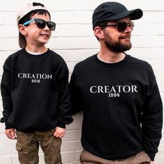 Dad and son matching custom outfits creator and creation gift for husband matching hoodie set for family sweatshirt father and son gift set 𝐃𝐄𝐓𝐀𝐈𝐋𝐒 💪🏼Crewneck sweatshirt 💪🏼Printed design 💪🏼Customizable  💪🏼Order one design at a time 💪🏼2 Different colors 💪🏼60% polyester and 40% cotton 𝐇𝐎𝐖 𝐓𝐎 𝐎𝐑𝐃𝐄𝐑 1. Select size and colour 2. Add to basket 3. Fill your information correctly. 4. Confirm the order. 𝐘𝐎𝐔 𝐌𝐈𝐆𝐓𝐇 𝐀𝐋𝐒𝐎 𝐋𝐈𝐊𝐄 𝐌𝐚𝐭𝐜𝐡𝐢𝐧𝐠 𝐦𝐨𝐦 𝐬𝐰𝐞𝐚𝐭𝐬? Father Son Matching Outfits, Mom And Son Outfits, Father Son Matching Shirts, Outfit Creator, Custom Outfits, Dad And Son, Unique Tote Bag, Matching Mom, Hoodie Set