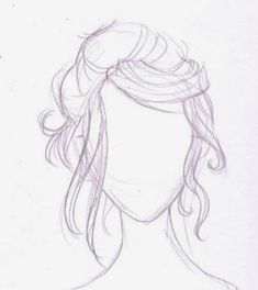 a drawing of a woman's head with long hair