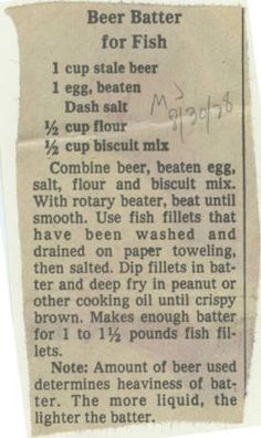 an old recipe for beer batter