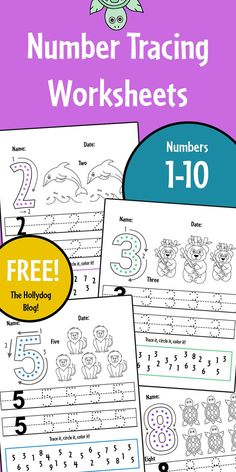 the numbers 1 - 10 worksheet with an owl theme