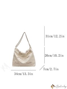 BirdinBag - Chic & Roomy Shoulder Tote: Large Capacity Bag with Elegant Bow Decor Softback Shoulder Bag With Adjustable Strap For Shopping, Shopping Shoulder Bag With Adjustable Strap, Adjustable Strap Softback Shoulder Bag For Shopping, Cream Large Capacity Shoulder Bag For Daily Use, Cream Shoulder Bag With Large Capacity For Daily Use, Cream Shoulder Bag Large Capacity For Daily Use, Large Capacity Softback Bucket Bag For Daily Use, Trendy Softback Hobo Bag For Daily Use, Beige Softback Shoulder Bag With Adjustable Strap