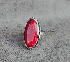 WELCOME = GORAVJEWELPALACE 18X30mm Ruby Ring, Handmade Silver Ring for Her, 925 Sterling Silver Ring, Designer Oval Ruby Red Gemstone Ring, Gift for Women,Ruby Jewelry Benefits Of Ruby Ring :=     Gives Mental Strength. Due to its association with the Sun, ruby gemstone is aptly called the king of gems. ...     Improves Paternal Relationships. ...     Brings Name and Fame. ...     Wards off the Evils. ...     Commands Authority and Luxury. ...     Rejuvenates Health Conditions. ...     Increases Marital Harmony. Occasion : Birthday Events, Lovely Valentine's Day Gift, Anniversary Gift, Weeding Gift, Engagement Ring, Lover Gift Ring, Hen Party And Other Occasion.... Your order will be handmade and ready for shipment in 1 to 3 business days Normally we ship via UPS it takes 3 to 4 weeks if y Luxury Oval Ruby Ring As Gift, Luxury Sterling Silver Ruby Ring For Women, Luxury Handmade Ruby Ring Gift, Luxury Handmade Ruby Ring For Gift, Rubin Ring, Red Gemstone Ring, Mental Strength, Red Gemstones, Ruby Jewelry