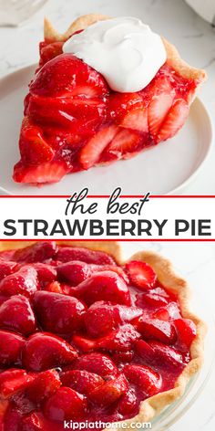 Strawberry pie with cool whip Best Strawberry Pie, Desert Easy, Homemade Strawberry Pie, Whipped Cream Strawberry, Strawberry Jello Pie, Baked Strawberry Pie, Strawberry Pies, Easy Strawberry Pie, Jello Pie