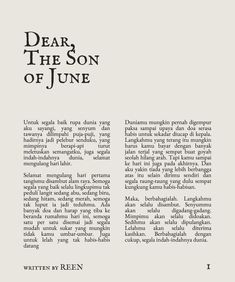 an article from the book dear the son of june