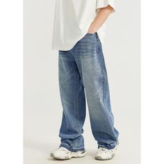 Spring/Summer Raw Hem Washed Wide Leg Baggy Jeans Fabric: 68% Cotton+24.6% Polyester+7.43% Viscose Size: S, M, L, XL Multiple Color Selections: Blue, Black  Season: Spring, Fall, Summer Dance Pants Hip Hop, Wide Leg Baggy Jeans, Dance Pants, Jeans Fabric, Tactical Pants, Solid Color Shirt, Outdoor Jacket, Sweat Shorts, Pullover Shirt