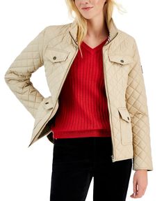 in stock Comfy Jackets, Womens Puffer Vest, Tommy Hilfiger Vintage, Beige Jacket, Tommy Hilfiger Jackets, Women's Jackets, Cool Jackets, Distressed Black Jeans, Khaki Color