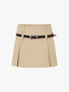 MO&Co. Women's Double Waist Loop Mini Skirt Made from high-quality cotton, this skirt features inner shorts for added comfort. The wide waist design, complete with a belt, creates a flattering silhouette, while the pleated design and A-line cut add a touch of sophistication. Features : - Mini length skirt with inner shorts- Wide waist design with a belt included- Pleated design, A-line cut Code: MBD2SKT055The back length of size S is 36.6cmMATERIALS & CARE Material: 100% CottonPlease put it into Trendy Mid-rise Mini Skirt With Belt Loops, Chic Mini Skirt With Belt Detail, Luxury Mini Skirt With Belt Loops, Fitted Mini Skirt With Belt Detail, Cotton A-line Mini Skirt With Lining, Mini Skirt Design, Skirts Pattern, Mini Pleated Skirt, Rude Girl