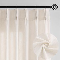 PRICES MAY VARY. Memory Shape Trained Curtains: Dukiyo pinch pleated curtains using memory shape training technology, which can help curtains to retain their original shape and reduce wrinkles. Our memory trained curtains hang perfect straight, maintained their form, ensuring a neat and organized look just like custom made Natural Linen Fabric: Our pinch pleated curtains are crafted from flax linen and polyester blended custom fabric, which brings a delicate look and natural aesthetics with a lo White Drapes Living Room, Curtain Hanging Ideas, White Linen Drapes, Luxury Curtains Living Room, Sheers Curtains Living Room, Pinch Pleat Drape, Curtains Living Room Modern, Natural Aesthetics, Living Room Drapes