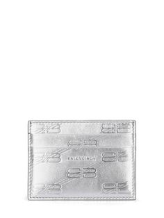 Height: 7.5cm Width: 9.5cm. All over embossed logo pattern placement may vary. Five card slots Cm Logo, Balenciaga Men, Pattern Logo, Leather Card Holder, Beauty Devices, Logo Pattern, Crossbody Messenger Bag, Palm Angels, Card Holder Wallet