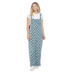 70'S STYLE CHECKERED FLARED COTTON OVERALL GINGHAM PRINT OVERALL LIGHT BLUE AND GREY CHECK PRINTS 100% COTTON COLD MACHINE WASH and LOW HEAT TUMBLE DRY/AIR DRY Dry Air, Blue And Grey, Gingham Print, 70s Fashion, Air Dry, Cool Kids, Gingham, Overalls, Light Blue