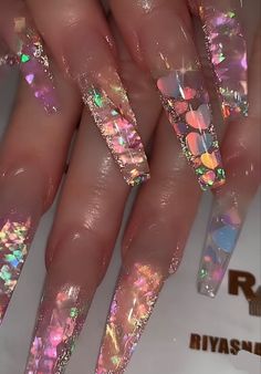 Encapsulated Nails, Nails Design With Rhinestones, Dope Nail Designs, Exotic Nails, Unique Acrylic Nails, Nail Designs Glitter, Pink Acrylic Nails, Luxury Nails, Fabulous Nails