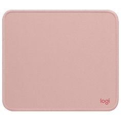 a pink mouse pad with the word log on it