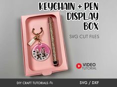 keychain and pen display box svg cut files