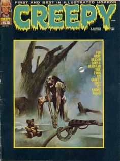 the cover to creepy magazine with an image of a creature